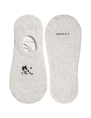 Stopki damskie bawełniane prążkowane z haftowanymi wzorami 5-pak  - produkt 2