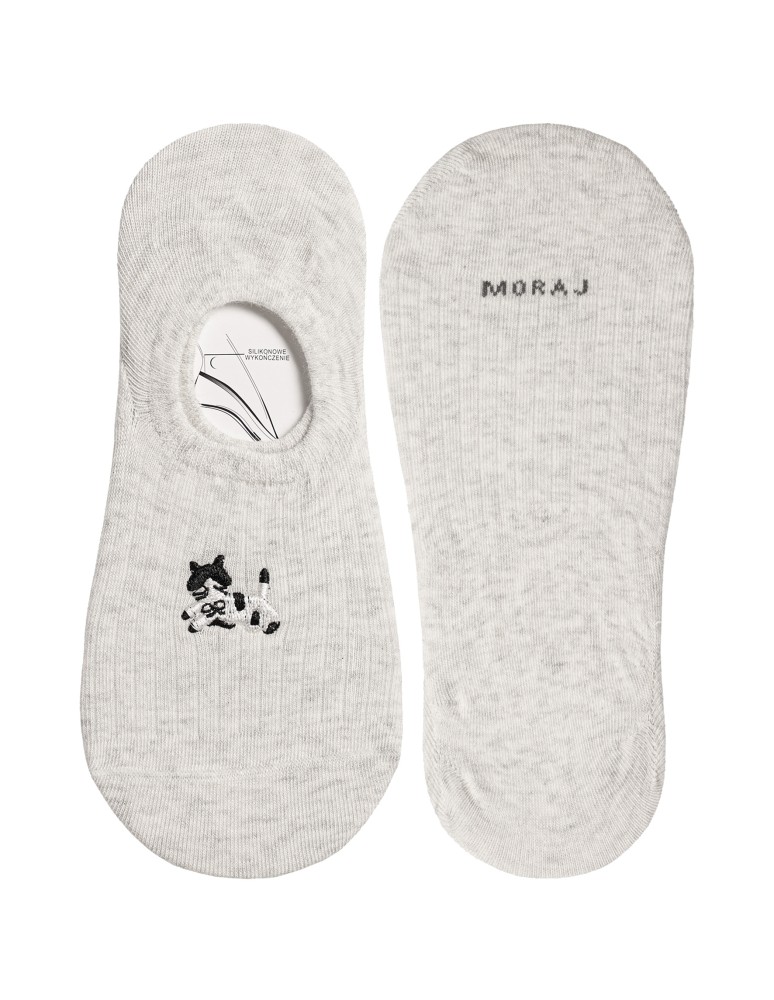 Niskie stopki - Stopki damskie bawełniane prążkowane z haftowanymi wzorami 5-pak WIELOKOLOROWY  - produkt moraj.pl 2