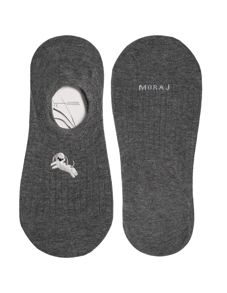 Niskie stopki - Stopki damskie bawełniane prążkowane z haftowanymi wzorami 5-pak WIELOKOLOROWY  - produkt moraj.pl 5