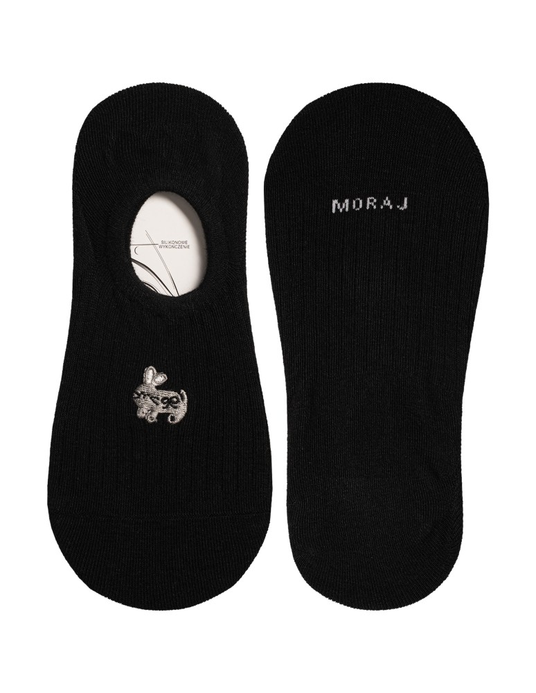 Niskie stopki - Stopki damskie bawełniane prążkowane z haftowanymi wzorami 5-pak WIELOKOLOROWY  - produkt moraj.pl 6