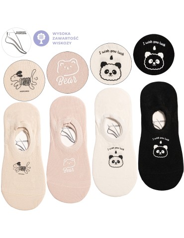 Skarpetki damskie niskie stopki wiskozowe z uroczymi zwierzątkami 12-pak  - produkt 2