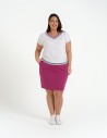 Spódnica damska dresowa ołówkowa z bawełny wiązana w pasie FUKSJA