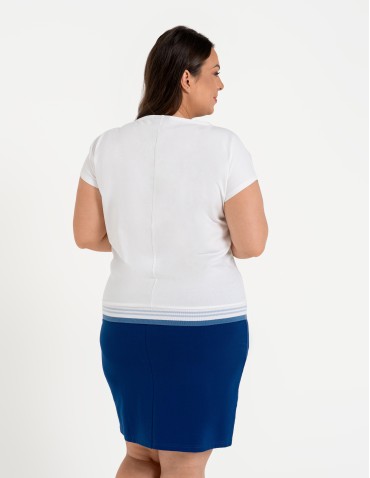 Spódnice damskie - Spódnica damska dresowa ołówkowa z bawełny wiązana w pasie GRANATOWY - produkt 8