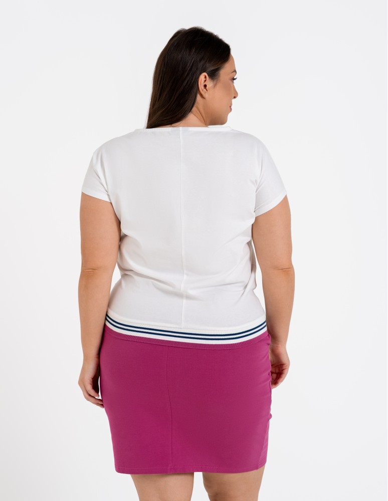 Spódnice damskie - Spódnica damska dresowa ołówkowa z bawełny wiązana w pasie FUKSJA - produkt moraj.pl 7