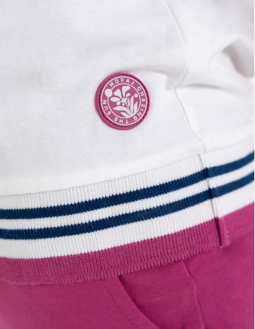 Bluzki i koszule - Bluzka damska bawełniana z krótkim rękawem i dekoltem V FUKSJA - produkt 3