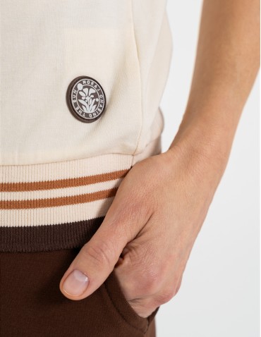 Bluzki i koszule - Bluzka damska bawełniana z krótkim rękawem i dekoltem V BRĄZOWY - produkt 8