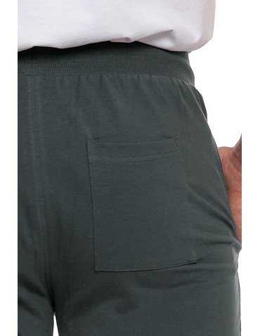 Spodnie męskie - Męskie spodnie dresowe z kieszeniami i ściągaczem SZARY - produkt 4