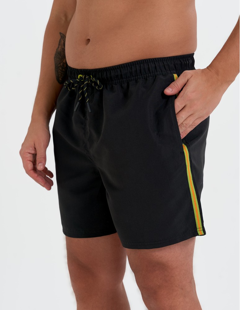 Szorty plażowe - Spodenki męskie kąpielowe szorty plażowe szybkoschnące z kieszeniami CZARNY  - produkt moraj.pl 2