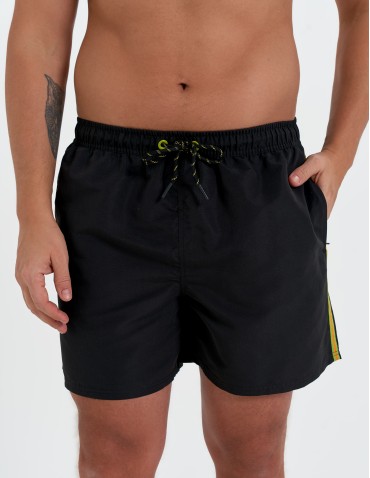 Szorty plażowe - Spodenki męskie kąpielowe szorty plażowe szybkoschnące z kieszeniami CZARNY - produkt 4