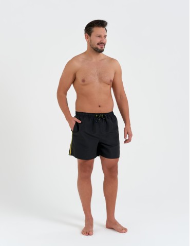 Szorty plażowe - Spodenki męskie kąpielowe szorty plażowe szybkoschnące z kieszeniami CZARNY - produkt 3