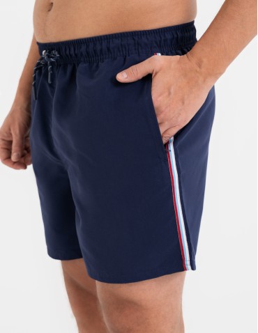 Szorty plażowe - Spodenki męskie kąpielowe szorty plażowe szybkoschnące z kieszeniami GRANATOWY - produkt 2