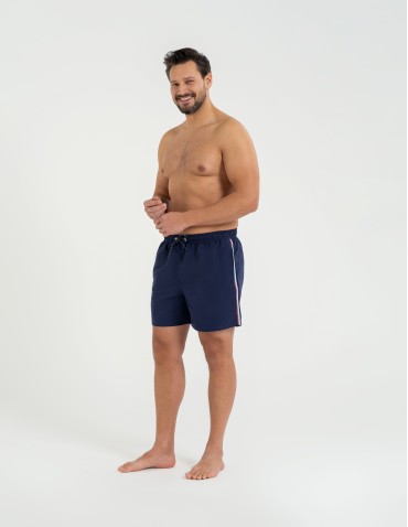 Szorty plażowe - Spodenki męskie kąpielowe szorty plażowe szybkoschnące z kieszeniami GRANATOWY - produkt 1