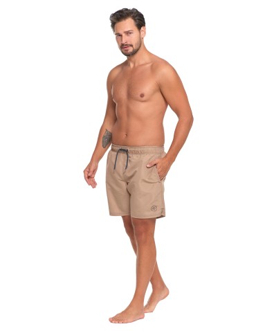 Szorty plażowe - Szorty męskie kąpielowe plus size szybkoschnące BEŻOWY - produkt 1
