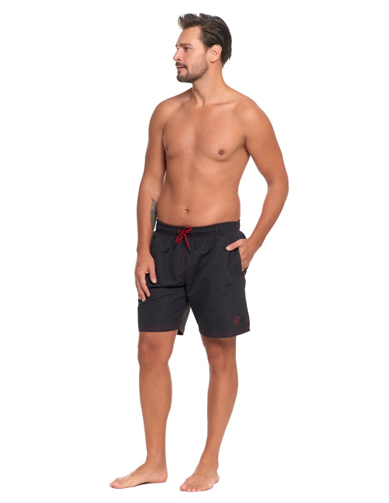 Szorty plażowe - Szorty męskie kąpielowe plus size szybkoschnące CZARNY  - produkt moraj.pl 2