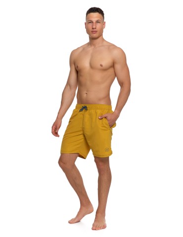 Szorty plażowe - Szorty męskie kąpielowe plus size szybkoschnące ŻÓŁTY - produkt 3