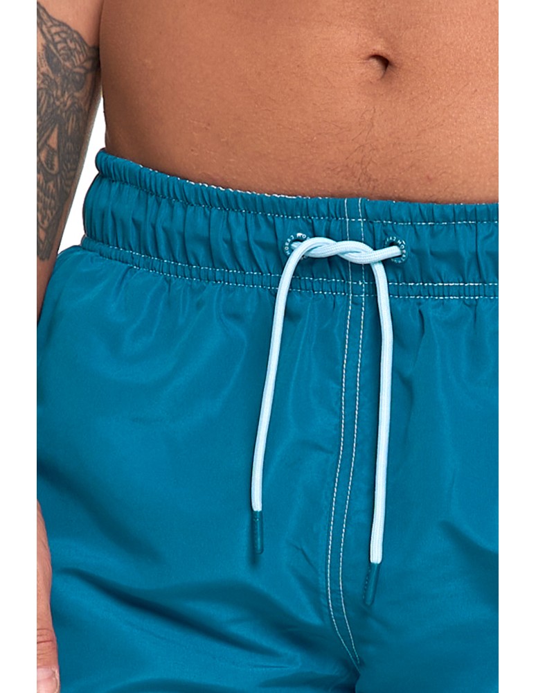 Szorty plażowe - Męskie kąpielówki szorty plażowe z kieszenią na rzep TURKUSOWY  - produkt moraj.pl 9