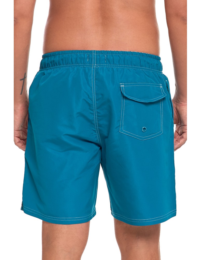 Szorty plażowe - Męskie kąpielówki szorty plażowe z kieszenią na rzep TURKUSOWY  - produkt moraj.pl 10