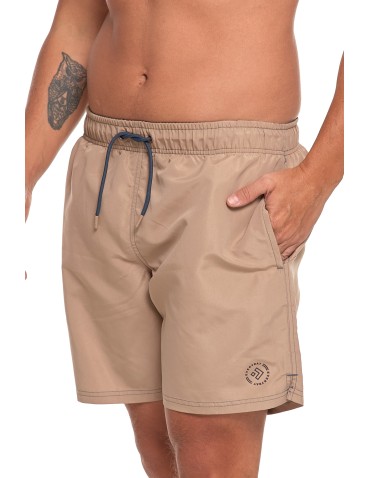 Szorty plażowe - Szorty męskie kąpielowe plus size szybkoschnące BEŻOWY - produkt 2