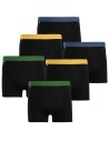 Bokserki męskie bawełniane klasyczne z kolorowym pasem 6-pak WIELOKOLOROWY