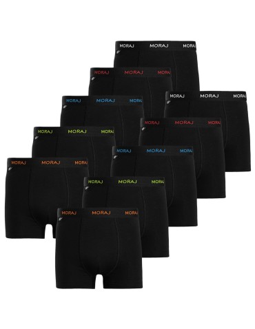 Bokserki męskie bawełniane gładkie z kontrastowym napisem 10-pak