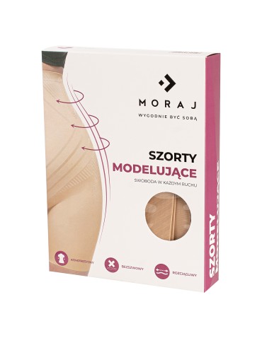 Majtki damskie szorty wyszczuplające z wysokim stanem modelujące sylwetkę - BEŻOWY - produkt 2