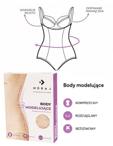 Body modelujące damskie mocno kompresyjne z odpinanymi ramiączkami  - produkt 2