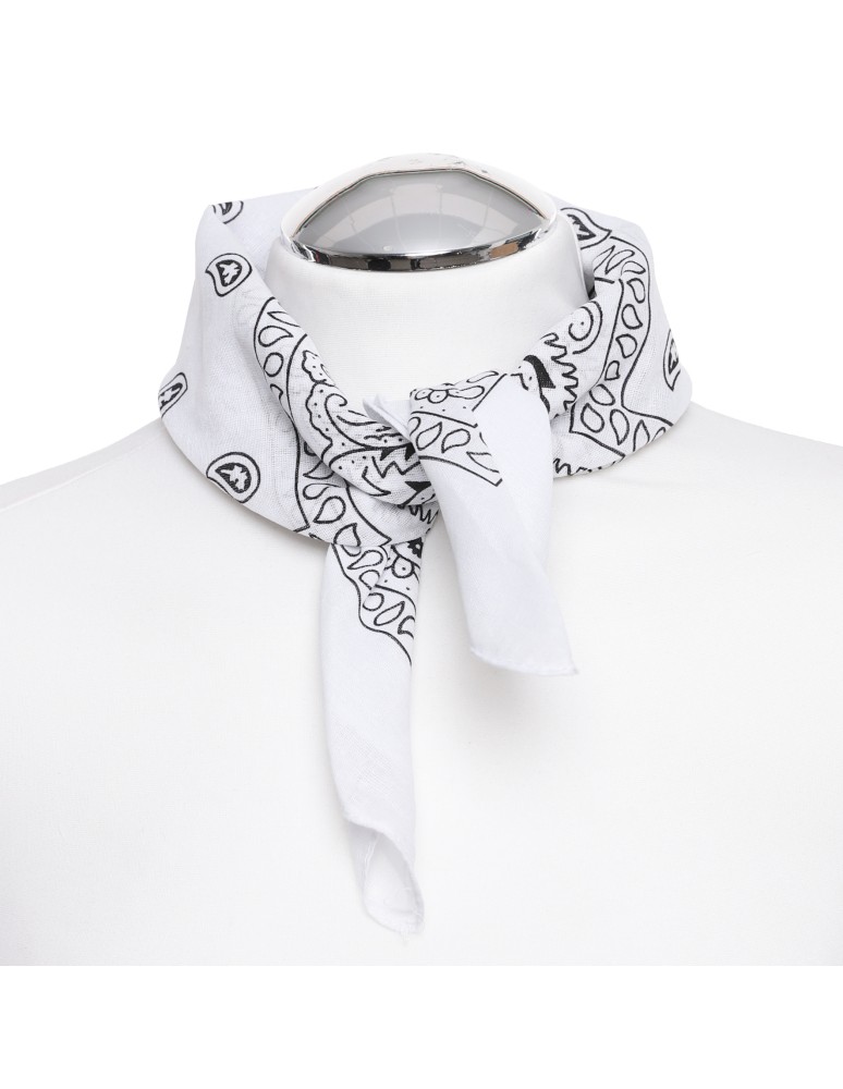 Szale i chusty - Bandana chusta bawełniana BIAŁY  - produkt moraj.pl 3