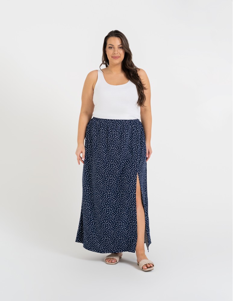 Spódnice maxi - Spódnica damska maxi długa z rozcięciem wzorzysta WZÓR 6  - produkt moraj.pl 10