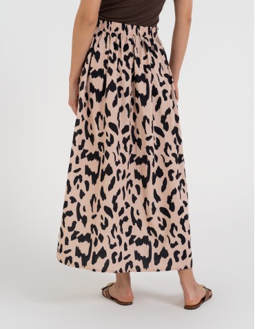 Spódnice maxi - Spódnica damska maxi długa z rozcięciem wzorzysta WZÓR 3 - produkt 8
