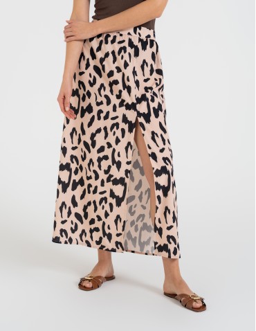 Spódnica damska maxi długa z rozcięciem wzorzysta - WZÓR 3  - produkt 2