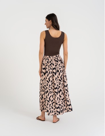 Spódnice maxi - Spódnica damska maxi długa z rozcięciem wzorzysta WZÓR 3 - produkt 4