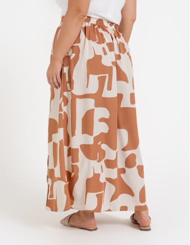 Spódnice maxi - Spódnica damska maxi długa z rozcięciem wzorzysta WZÓR 5 - produkt 5