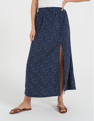 Spódnice maxi - Spódnica damska maxi długa z rozcięciem wzorzysta WZÓR 6 - produkt 7