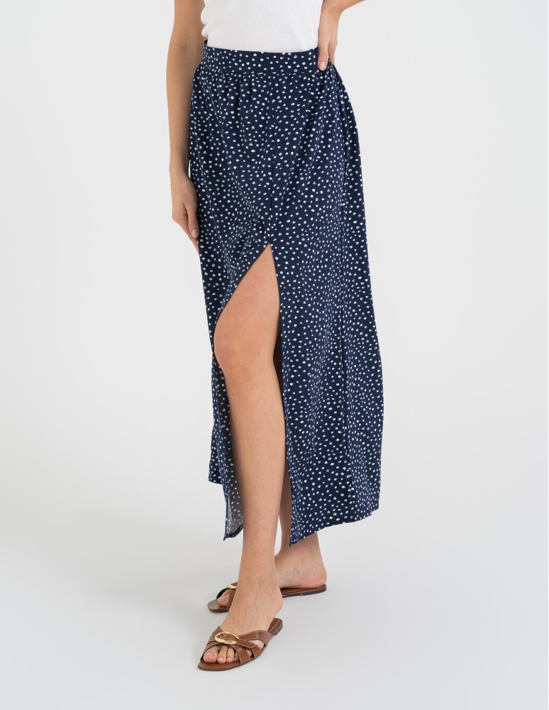 Spódnice maxi - Spódnica damska maxi długa z rozcięciem wzorzysta WZÓR 6  - produkt moraj.pl 11