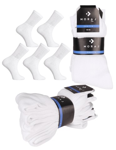 Skarpetki długie - Skarpety męskie frotte 5-pak BIAŁY - produkt 7