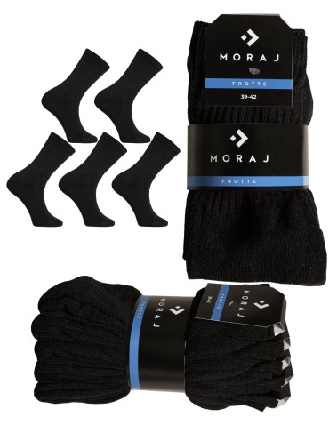 Skarpetki długie - Skarpety męskie frotte 5-pak CZARNY - produkt 4