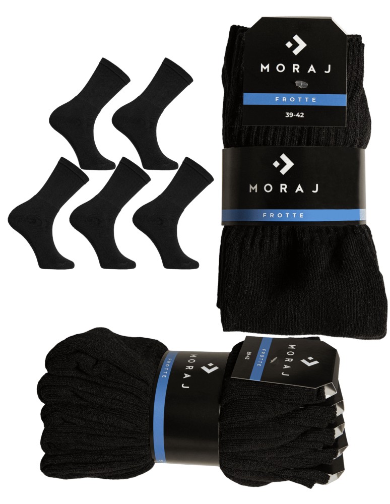 Skarpetki długie - Skarpety męskie frotte 5-pak CZARNY  - produkt moraj.pl 4