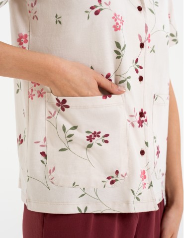 Piżamy 3/4 damskie - Piżama damska dwuczęściowa 100% bawełniana z krótkim rękawem WZÓR 1 - produkt 6