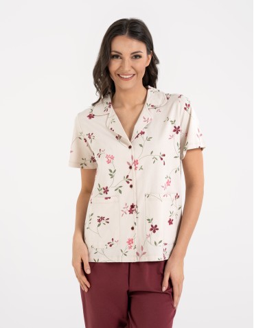 Piżamy 3/4 damskie - Piżama damska dwuczęściowa 100% bawełniana z krótkim rękawem WZÓR 1 - produkt 7