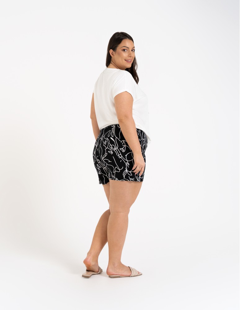 Szorty materiałowe - Spodenki damskie szorty zwiewne 100% wiskoza z wysokim stanem WZÓR 1  - produkt moraj.pl 7