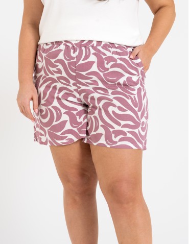 Szorty materiałowe - Spodenki damskie krótkie z wysokim stanem 100% wiskoza WZÓR 1 - produkt 9