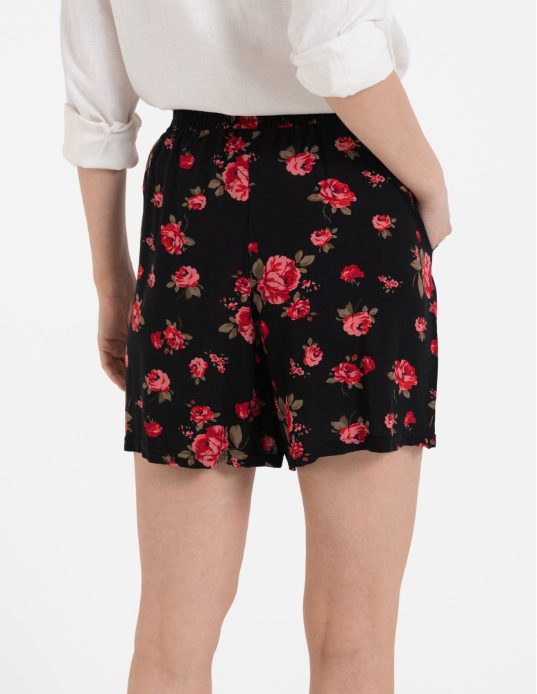 Szorty materiałowe - Spodenki damskie krótkie z wysokim stanem 100% wiskoza WZÓR 2  - produkt moraj.pl 8