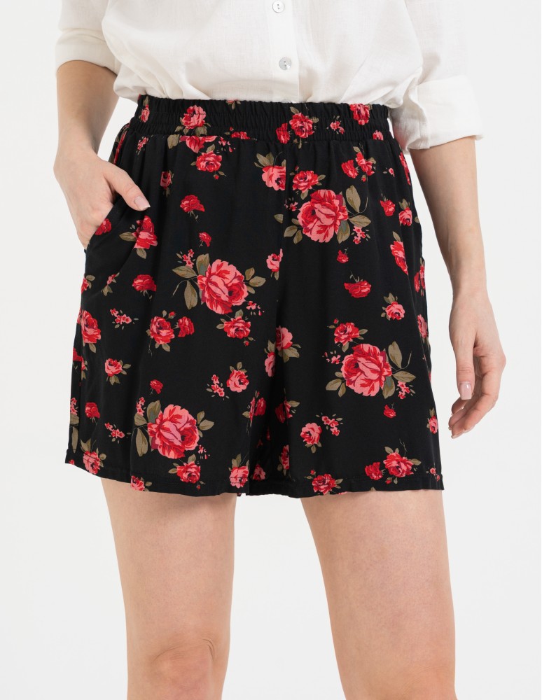 Szorty materiałowe - Spodenki damskie krótkie z wysokim stanem 100% wiskoza WZÓR 2  - produkt moraj.pl 4