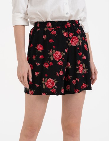 Szorty materiałowe - Spodenki damskie krótkie z wysokim stanem 100% wiskoza WZÓR 2 - produkt 6