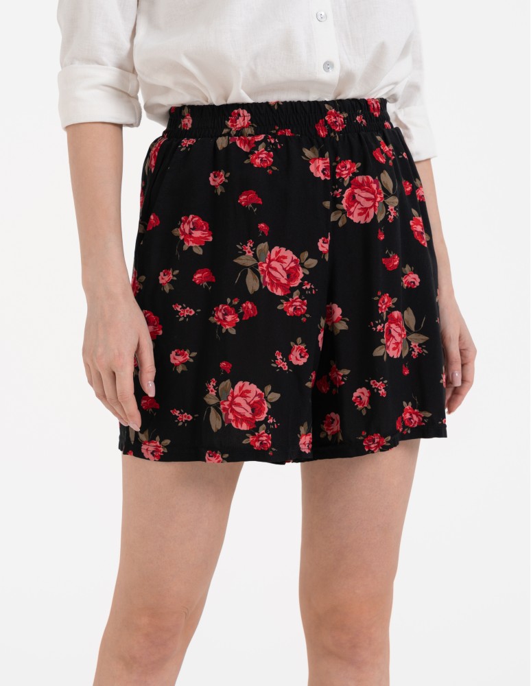 Szorty materiałowe - Spodenki damskie krótkie z wysokim stanem 100% wiskoza WZÓR 2  - produkt moraj.pl 6