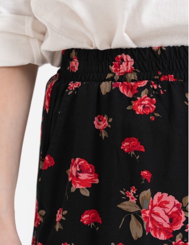 Szorty materiałowe - Spodenki damskie krótkie z wysokim stanem 100% wiskoza WZÓR 2 - produkt 7