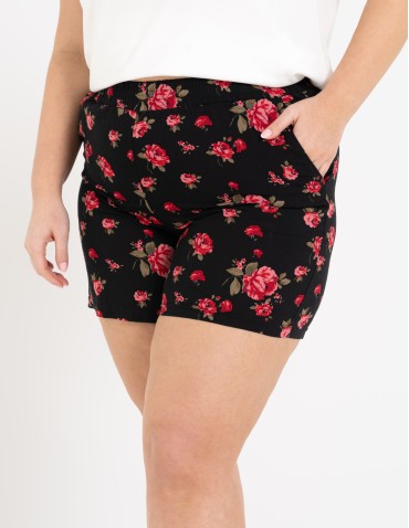 Szorty materiałowe - Spodenki damskie krótkie z wysokim stanem 100% wiskoza WZÓR 2 - produkt 10