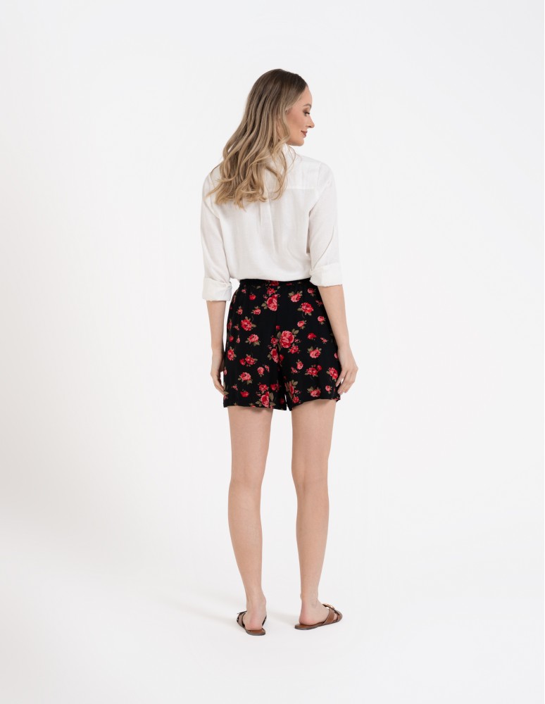 Szorty materiałowe - Spodenki damskie krótkie z wysokim stanem 100% wiskoza WZÓR 2  - produkt moraj.pl 5