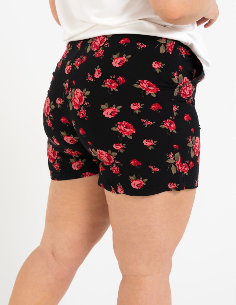 Szorty materiałowe - Spodenki damskie krótkie z wysokim stanem 100% wiskoza WZÓR 2  - produkt moraj.pl 12