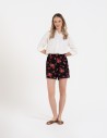 Spodenki damskie krótkie z wysokim stanem 100% wiskoza WZÓR 2